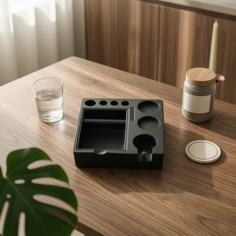 Coffee Knock Box - Çıkarılabilir Portafiltreli Tamper İstasyonu, Espresso Vurma