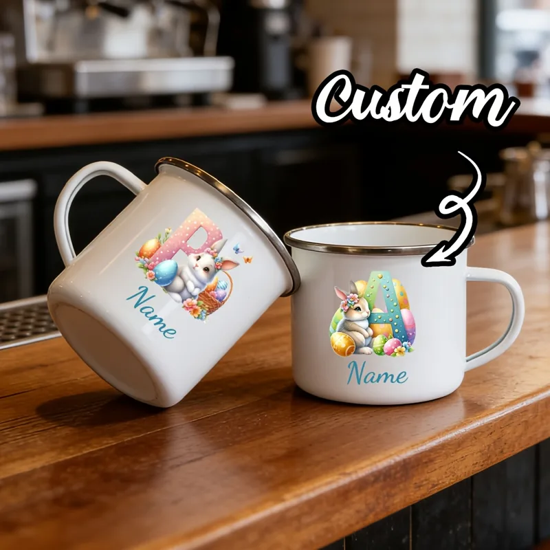 Coffee Equipment Names - Kişiselleştirilmiş Kupa Çiçek Desenli Baş Harfli