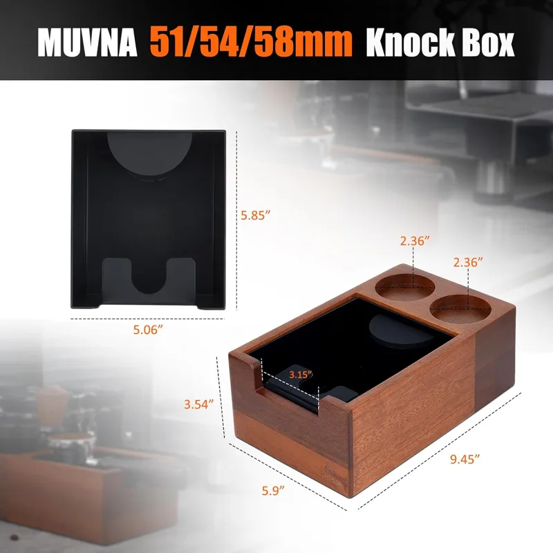 MUVNA Espresso ahşap kutu, kah - Coffee Knock Box incelemesi ve fiyatı